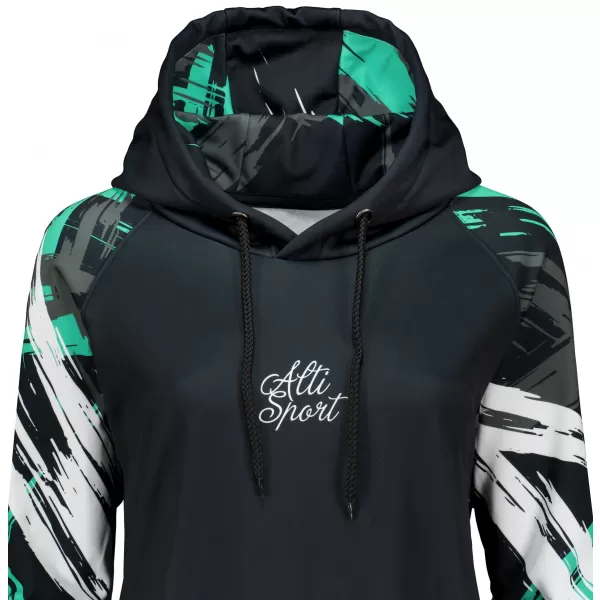  Ženski funkcionalni produljeni sweatshirt premium ALTISPORT VOJ/ALW039MI03 CRNO/TIRKIZNO 