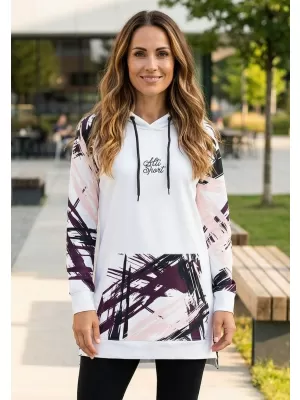 Ženski funkcionalni produljeni sweatshirt premium ALTISPORT VOJ/ALW039MI03 BIJELA