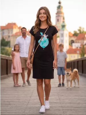 Ženska duga majica/haljina ALTISPORT ALW187178 CRNA I PLAVA