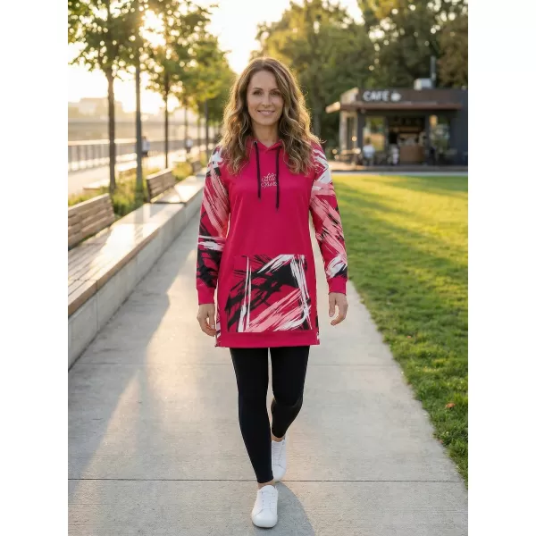 Ženski funkcionalni produljeni sweatshirt premium ALTISPORT VOJ/ALW039MI03 VIVA MAGENTA 