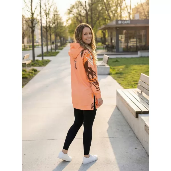  Ženski funkcionalni produljeni sweatshirt premium ALTISPORT VOJ/ALW039MI03 NARANČASTA 