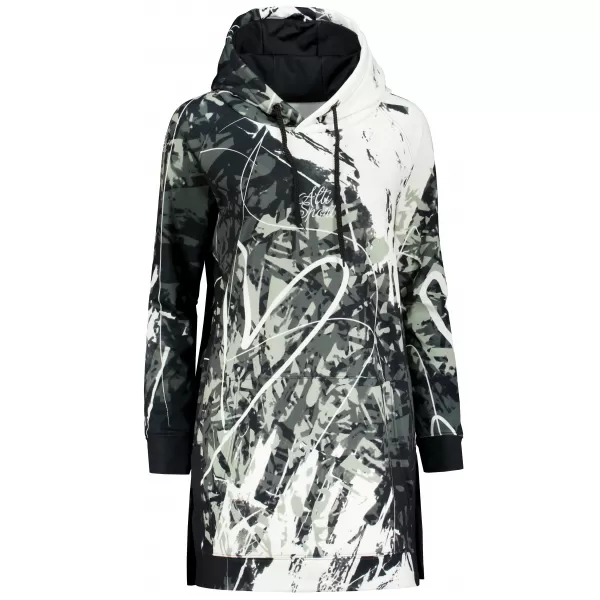  Ženski funkcionalni produljeni sweatshirt premium ALTISPORT VOJ/ALW018MI03 CRNO-BIJELO 