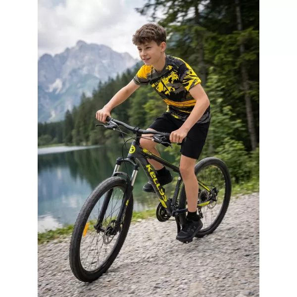  Dječja premium funkcionalna majica ALTISPORT VOJ/ALK014TR01 CRNA I ŽUTA 