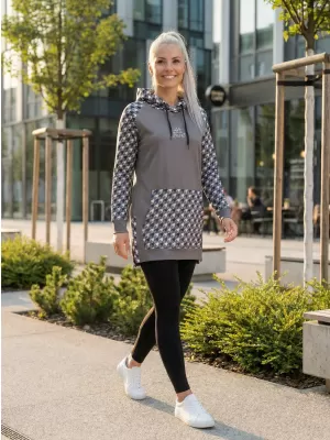 Ženski funkcionalni produljeni sweatshirt premium ALTISPORT VOJ/ALW048MI03 SIVA