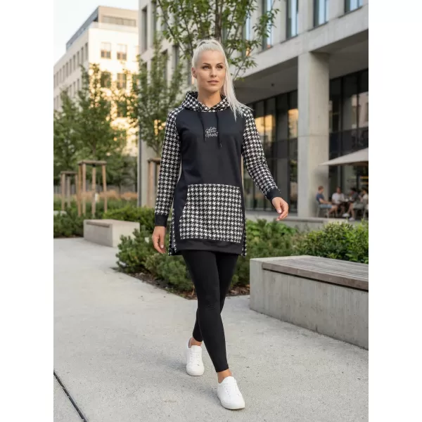  Ženski funkcionalni produljeni sweatshirt premium ALTISPORT VOJ/ALW048MI03 CRNO-BIJELO 
