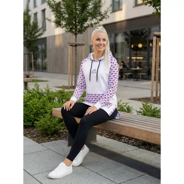  Ženski funkcionalni produljeni sweatshirt premium ALTISPORT VOJ/ALW048MI03 BIJELO/LJUBIČASTO 