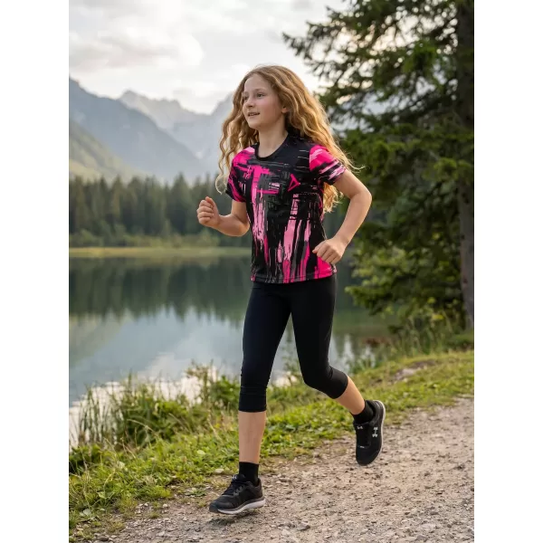  Dječja premium funkcionalna majica ALTISPORT VOJ/ALK010TR01 CRNO/SVIJETLO RUŽIČASTO 