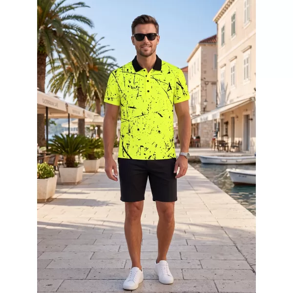  Muška funkcionalna majica kratkih rukava s vrhunskom kragnom ALTISPORT VOJ/ALM034TR05 NEON ŽUTA 