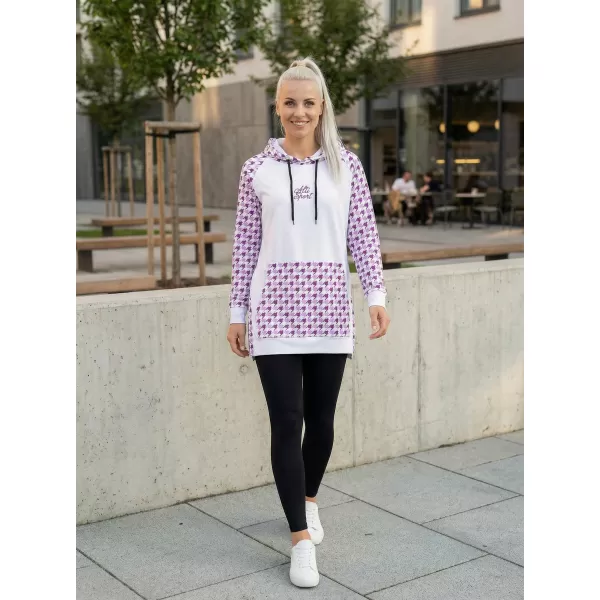  Ženski funkcionalni produljeni sweatshirt premium ALTISPORT VOJ/ALW048MI03 BIJELO/LJUBIČASTO 