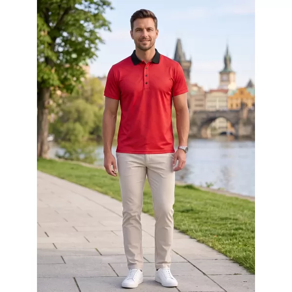  Muška funkcionalna majica kratkih rukava s vrhunskom kragnom ALTISPORT VOJ/ALM050TR05 CRVENA 