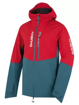 Muška hardshell jakna HUSKY NICCO M CRVENO/TIRKIZNO