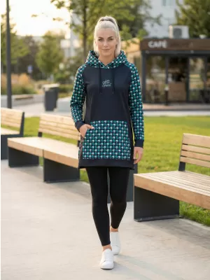 Ženski funkcionalni produljeni sweatshirt premium ALTISPORT VOJ/ALW048MI03 CRNA I PLAVA