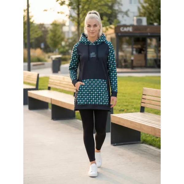  Ženski funkcionalni produljeni sweatshirt premium ALTISPORT VOJ/ALW048MI03 CRNA I PLAVA 