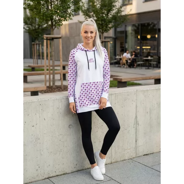  Ženski funkcionalni produljeni sweatshirt premium ALTISPORT VOJ/ALW048MI03 BIJELO/LJUBIČASTO 