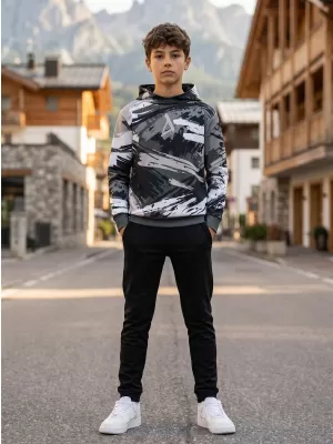 Dječja vrhunska funkcionalna majica ALTISPORT VOJ/ALK014MI01 CRNA/SIVA