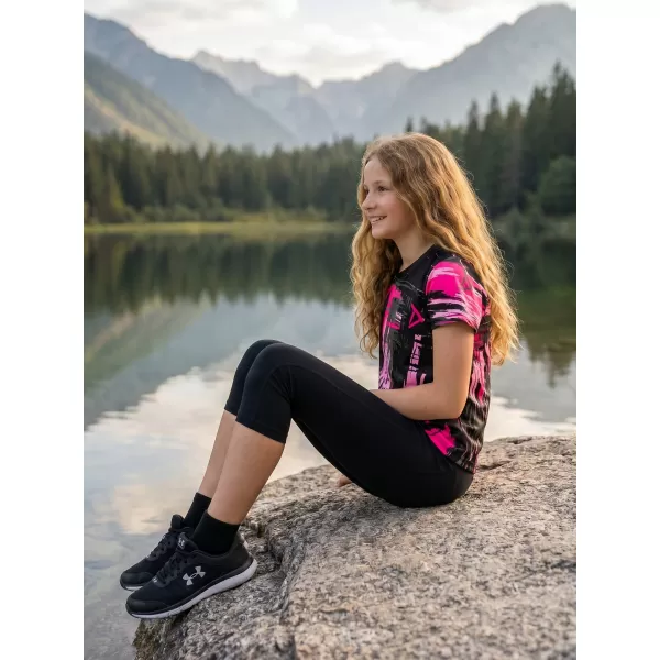  Dječja premium funkcionalna majica ALTISPORT VOJ/ALK010TR01 CRNO/SVIJETLO RUŽIČASTO 