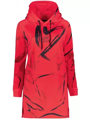 Ženski funkcionalni produljeni sweatshirt premium ALTISPORT VOJ/ALW049MI03 CRVENA I CRNA
