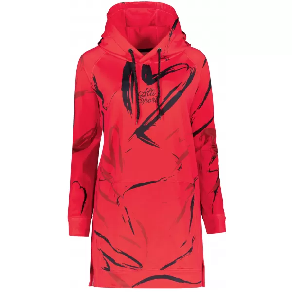  Ženski funkcionalni produljeni sweatshirt premium ALTISPORT VOJ/ALW049MI03 CRVENA I CRNA 