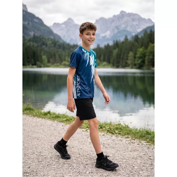  Dječja premium funkcionalna majica ALTISPORT VOJ/ALK006TR01 KEROZIN/PLAVA 