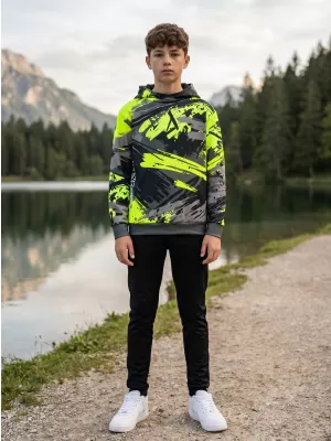 Dječja vrhunska funkcionalna majica ALTISPORT VOJ/ALK014MI01 CRNO/ZELENO