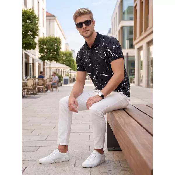  Muška funkcionalna majica kratkih rukava s vrhunskom kragnom ALTISPORT VOJ/ALM034TR05 CRNA 