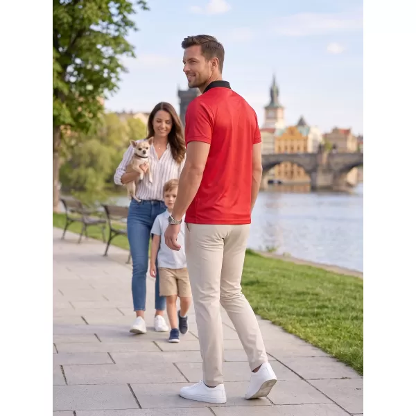  Muška funkcionalna majica kratkih rukava s vrhunskom kragnom ALTISPORT VOJ/ALM050TR05 CRVENA 
