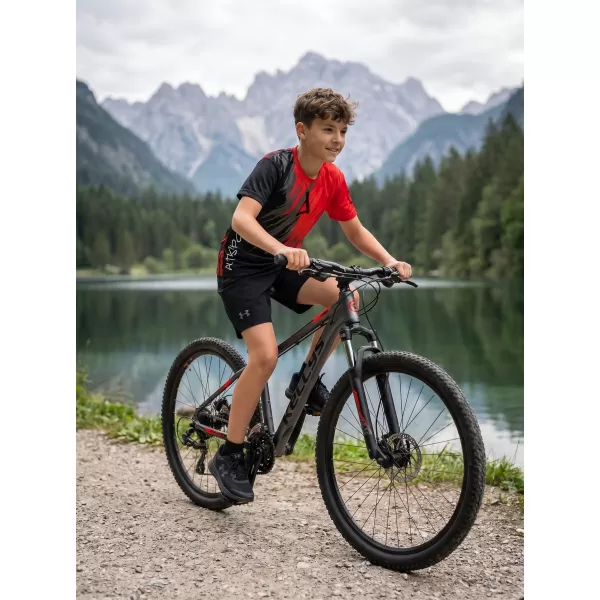  Dječja premium funkcionalna majica ALTISPORT VOJ/ALK006TR01 CRNO/CRVENO 