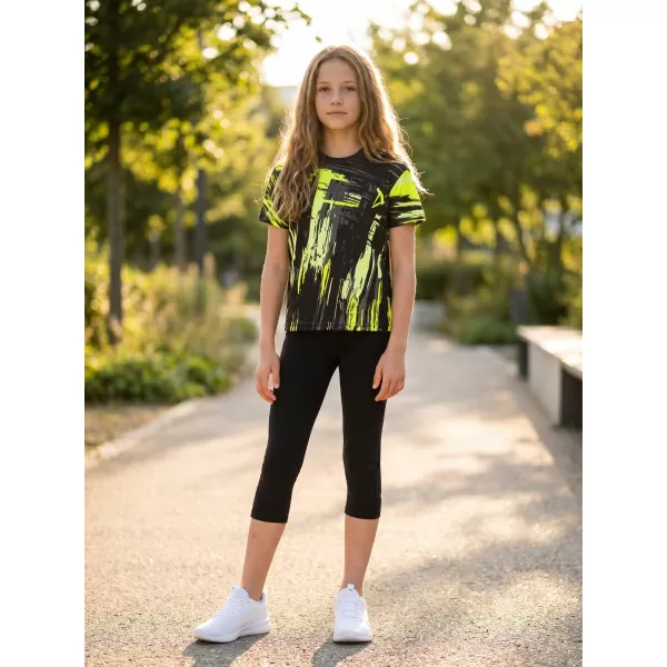  Dječja premium funkcionalna majica ALTISPORT VOJ/ALK010TR01 CRNA I ŽUTA 