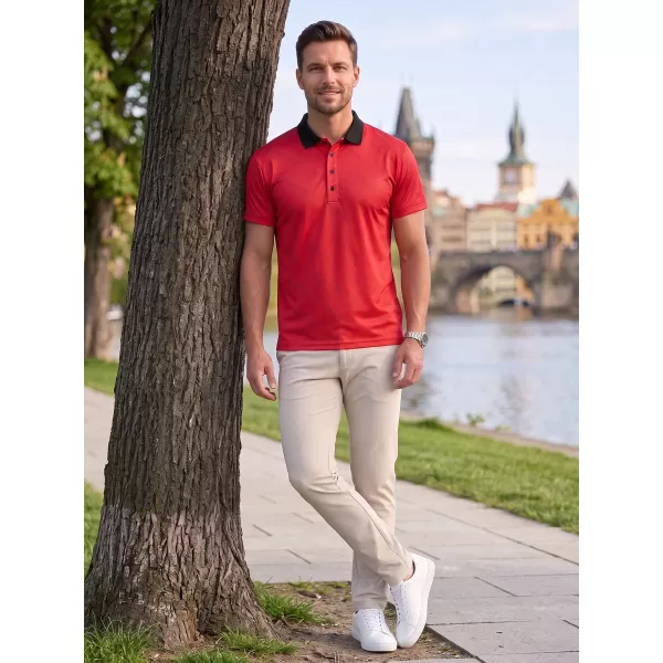  Muška funkcionalna majica kratkih rukava s vrhunskom kragnom ALTISPORT VOJ/ALM050TR05 CRVENA 