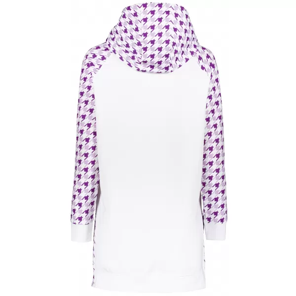  Ženski funkcionalni produljeni sweatshirt premium ALTISPORT VOJ/ALW048MI03 BIJELO/LJUBIČASTO 