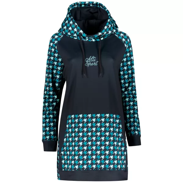  Ženski funkcionalni produljeni sweatshirt premium ALTISPORT VOJ/ALW048MI03 CRNA I PLAVA 