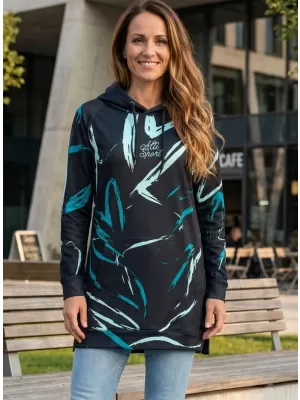 Ženski funkcionalni produljeni sweatshirt premium ALTISPORT VOJ/ALW049MI03 CRNA I PLAVA