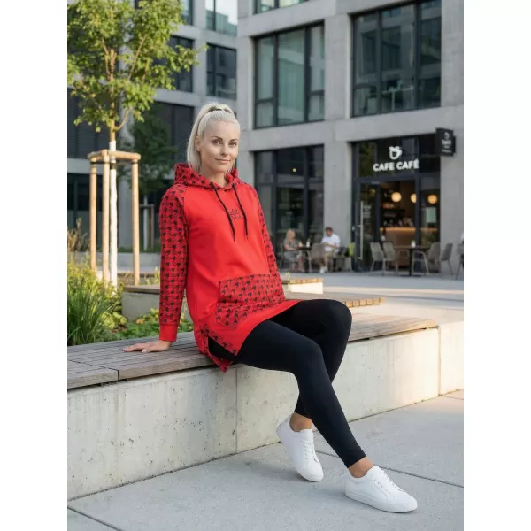  Ženski funkcionalni produljeni sweatshirt premium ALTISPORT VOJ/ALW048MI03 CRVENA 