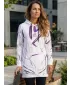 Ženski funkcionalni produljeni sweatshirt premium ALTISPORT VOJ/ALW049MI03 BIJELO/LJUBIČASTO