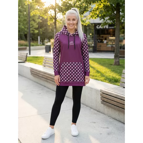  Ženski funkcionalni produljeni sweatshirt premium ALTISPORT VOJ/ALW048MI03 LJUBIČASTA 