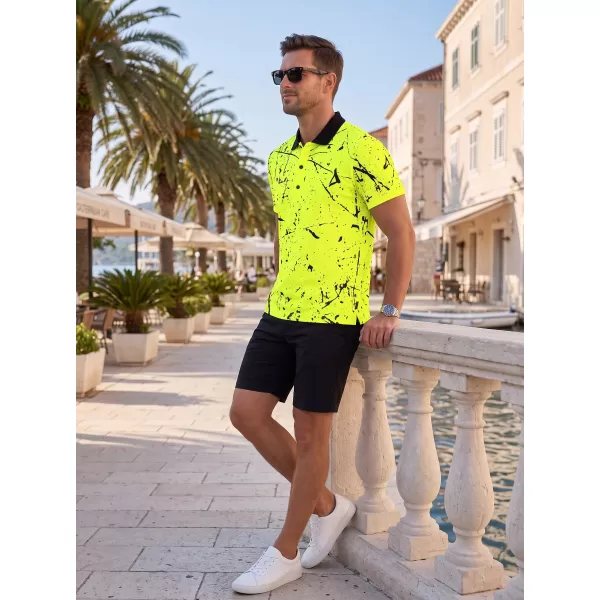  Muška funkcionalna majica kratkih rukava s vrhunskom kragnom ALTISPORT VOJ/ALM034TR05 NEON ŽUTA 