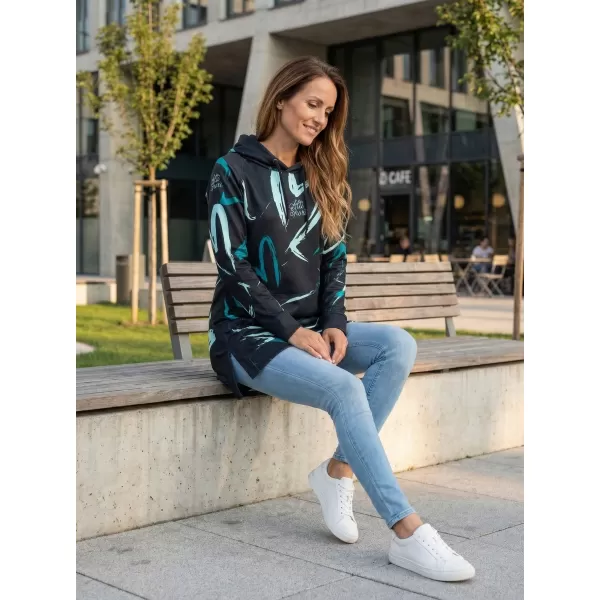  Ženski funkcionalni produljeni sweatshirt premium ALTISPORT VOJ/ALW049MI03 CRNA I PLAVA 