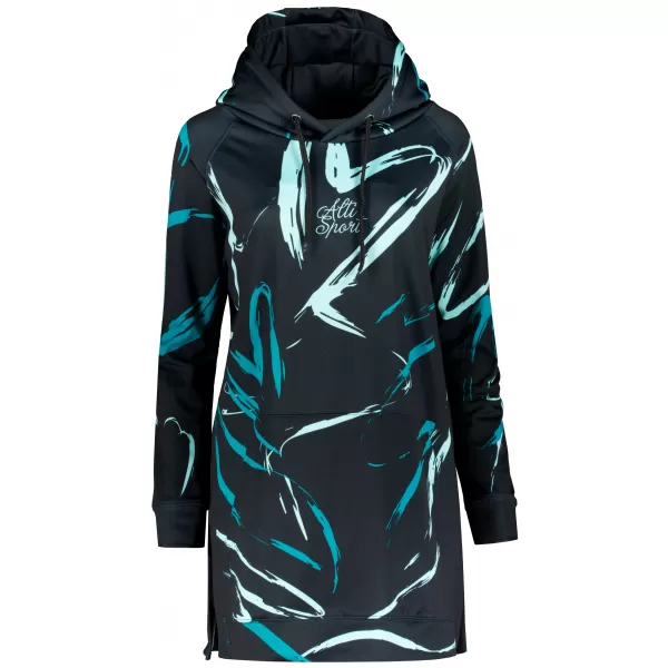  Ženski funkcionalni produljeni sweatshirt premium ALTISPORT VOJ/ALW049MI03 CRNA I PLAVA 