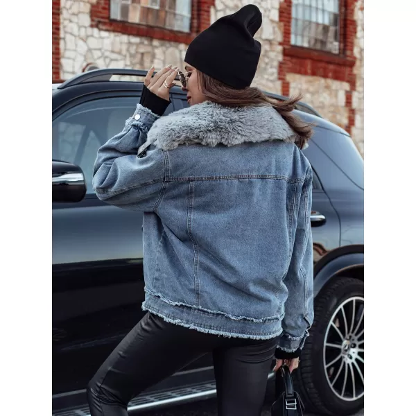  Ženska jakna DSTREET FURDENIM TY4755 SVIJETLOPLAV 