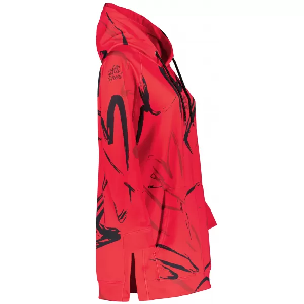  Ženski funkcionalni produljeni sweatshirt premium ALTISPORT VOJ/ALW049MI03 CRVENA I CRNA 