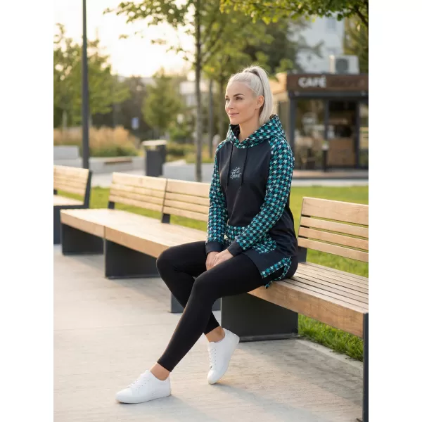  Ženski funkcionalni produljeni sweatshirt premium ALTISPORT VOJ/ALW048MI03 CRNA I PLAVA 