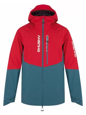 Muška hardshell jakna HUSKY NICCO M CRVENO/TIRKIZNO