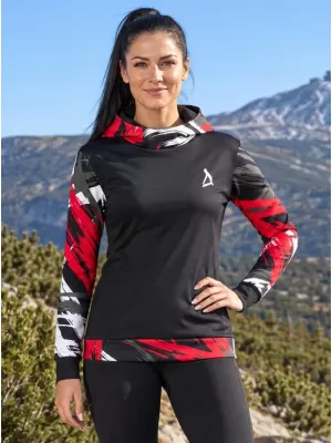 Ženska premium funkcionalna majica ALTISPORT VOJ/ALW039MI01 CRNO/CRVENO