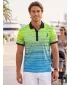 Muška funkcionalna majica kratkih rukava s vrhunskom kragnom ALTISPORT VOJ/ALM031TR05 NEON ŽUTA/PETROLEJ
