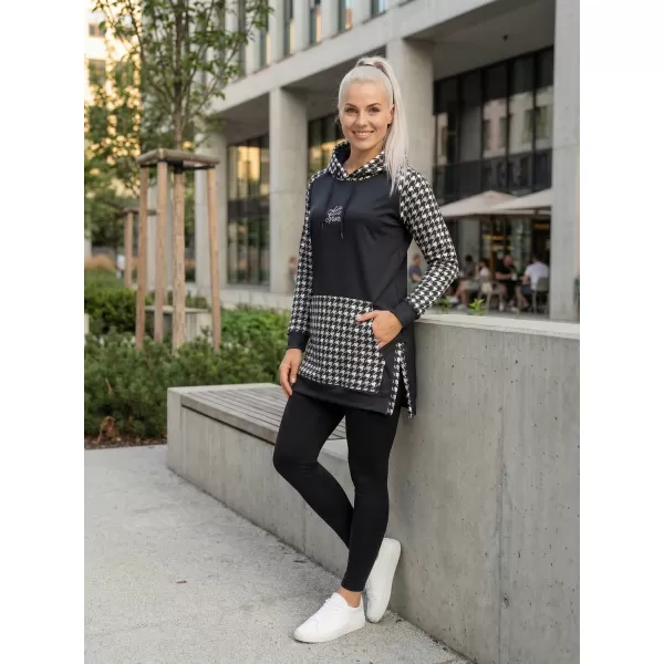  Ženski funkcionalni produljeni sweatshirt premium ALTISPORT VOJ/ALW048MI03 CRNO-BIJELO 