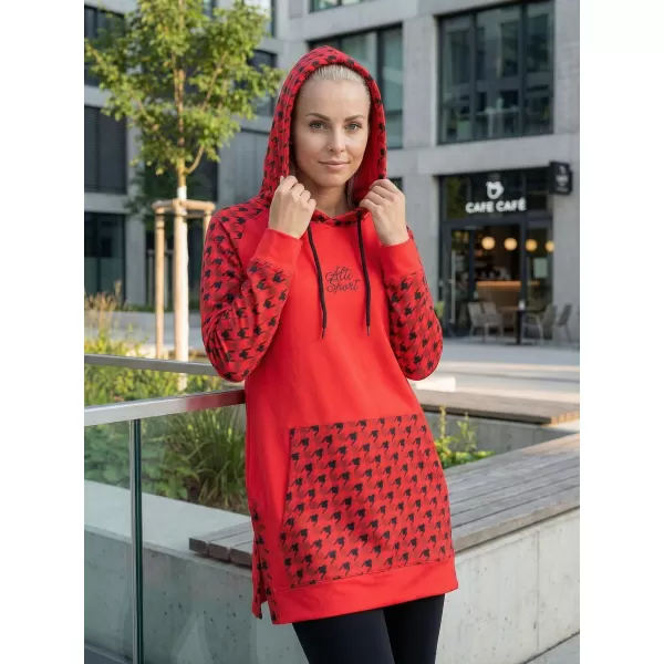  Ženski funkcionalni produljeni sweatshirt premium ALTISPORT VOJ/ALW048MI03 CRVENA 