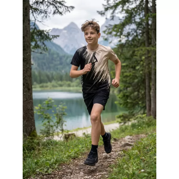  Dječja premium funkcionalna majica ALTISPORT VOJ/ALK006TR01 CRNA/SMEĐA 