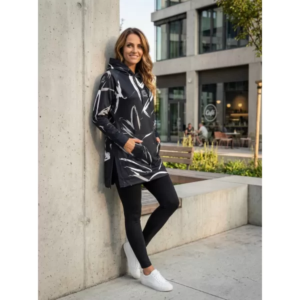  Ženski funkcionalni produljeni sweatshirt premium ALTISPORT VOJ/ALW049MI03 CRNO-BIJELO 