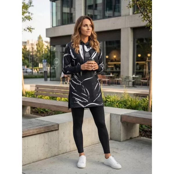  Ženski funkcionalni produljeni sweatshirt premium ALTISPORT VOJ/ALW049MI03 CRNO-BIJELO 
