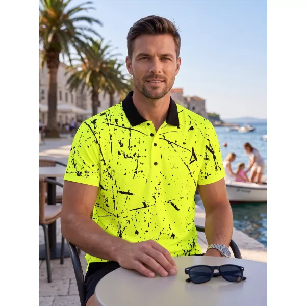  Muška funkcionalna majica kratkih rukava s vrhunskom kragnom ALTISPORT VOJ/ALM034TR05 NEON ŽUTA 
